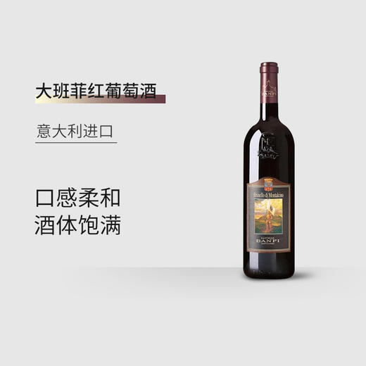 【6支装】意大利进口 大班菲红葡萄酒 14%vol 750ml/瓶 商品图1