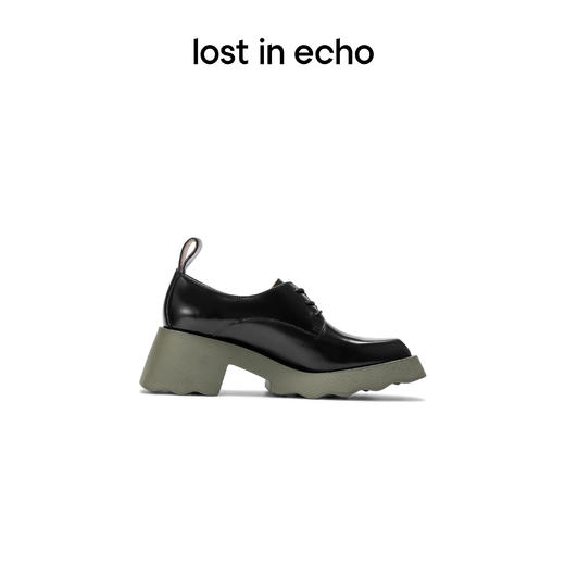 [捡漏价]lost in echo设计师款粗跟系带方圆头增高厚底德比鞋休闲百搭单鞋 商品图1