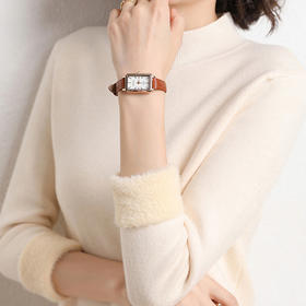 半高领一体水貂绒毛衣 女士中领加绒加厚针织毛线内搭