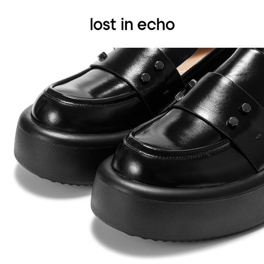 [捡漏价]lost in echo设计师品牌百搭厚底增高松糕鞋铆钉乐福鞋女鞋小皮鞋 商品图4