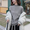 半高领一体水貂绒毛衣 女士中领加绒加厚针织毛线内搭 商品缩略图3