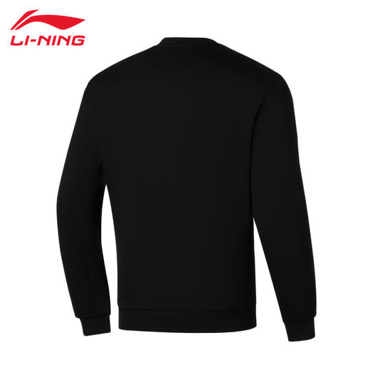 【M/L断码】李宁卫衣男春秋2023新款圆领无帽黑色上衣针织休闲运动服AWDT101【库存有限，如无货将做退款，介意慎拍！】 商品图4