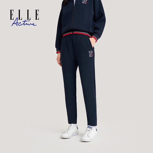 ELLE Active 【修饰拉长腿型】新款女士运动裤弹力舒适运动休闲小直筒裤 商品图0