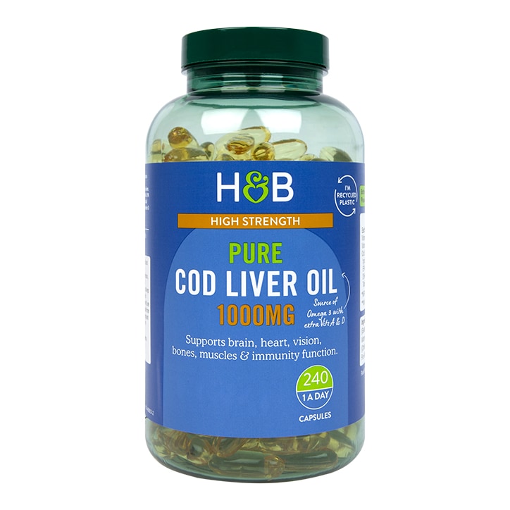 【同步英国专gui最新包装】英国H&B 240粒鳕鱼肝油鱼油 含Omega-3