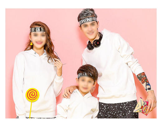 裁缝学苑QZ17亲子装连帽卫衣纸样男士上衣男装情侣装打版裁剪图纸 商品图1