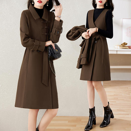 呢料外套套装，内搭连衣裙HR-JXYR8255 商品图2