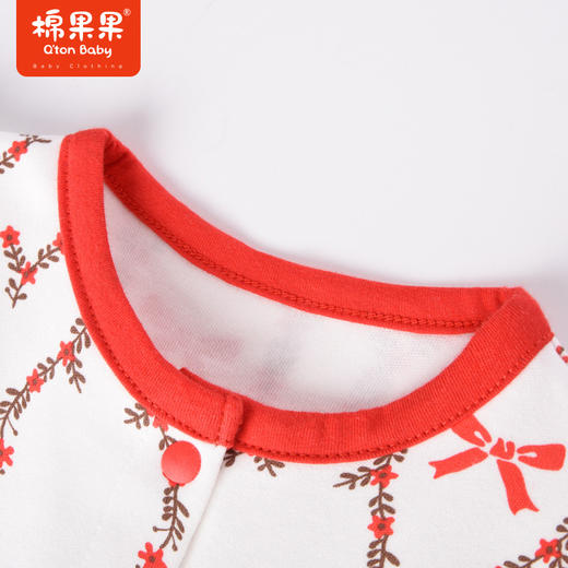 棉果果商场同款春季新品舒适柔软亲肤围领可拆卸女童水印印花对开连体衣M122722223040 商品图5