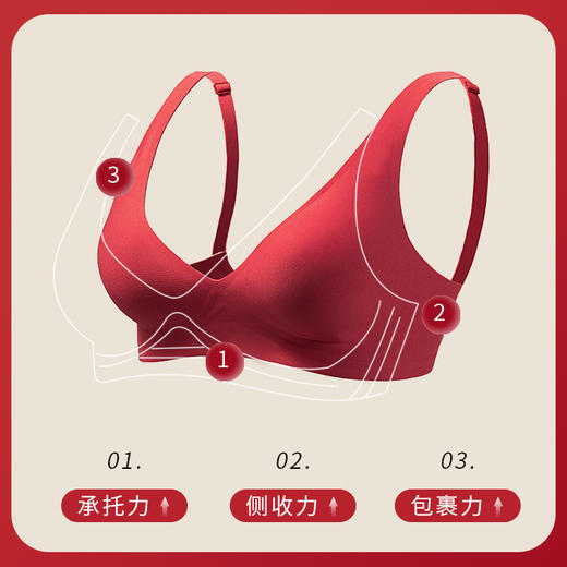 停发】AGONIRE 玛瑙红果冻条舒适款内衣套装[福利品] 商品图2