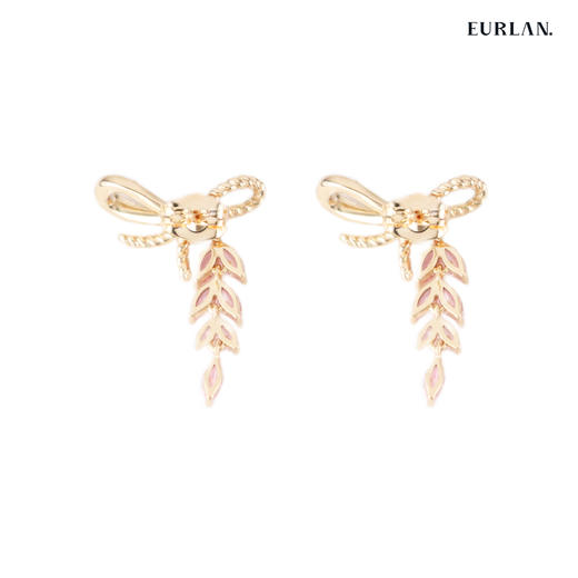 2023春夏流行新款耳环-蝴蝶结粉色宝石桃花运 商品图1