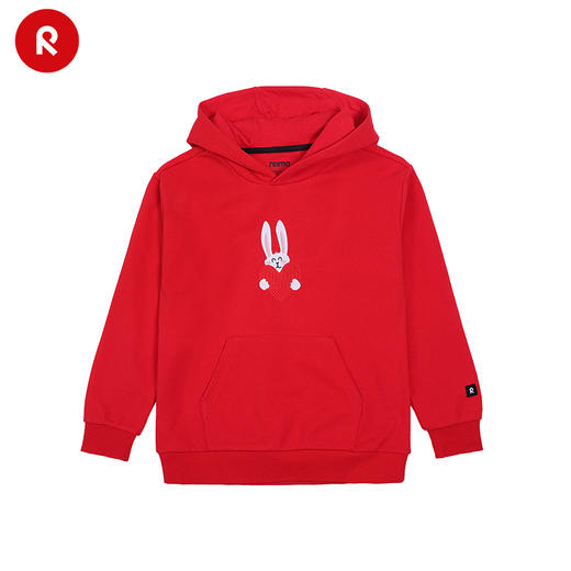 reima男女儿童大童卫衣新年款春夏可爱兔子印花套头连帽上衣 商品图0