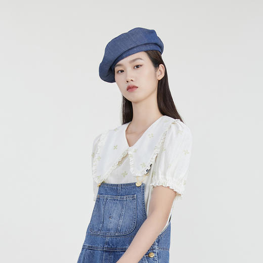 谜底画家帽女2023春季新款复古酷帅时尚帽子贝雷帽女士231MQ0406 商品图2