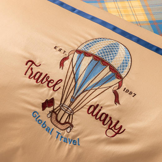 多喜爱 全棉新疆精梳棉刺绣工艺款简约时尚四件套 环球之旅/茹伊/fx 商品图6