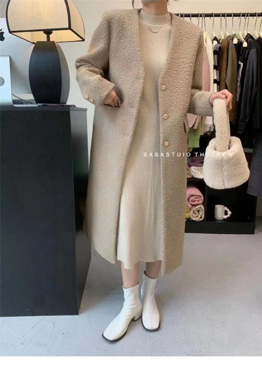 【爆款捡漏】【YW】无忧购【厂家清仓福利款】纯色宽松加厚呢子夹棉保暖长款风衣外套8816（截单7天发货）25年清仓捡漏 商品图0