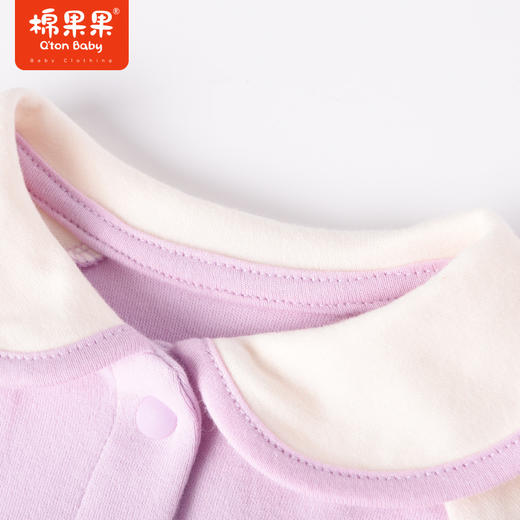 棉果果商场同款春季新品女童拼色撞色时尚气质翻领对开连体衣哈衣连体衣爬服M122722223059 商品图6