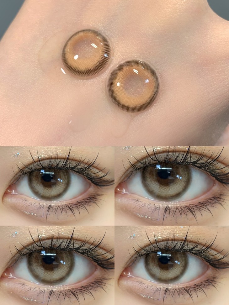 CLAIRECOLOR美瞳 年抛隐形眼镜 奶棕冻冻14.5mm 1副/2片-VVCON美瞳网8