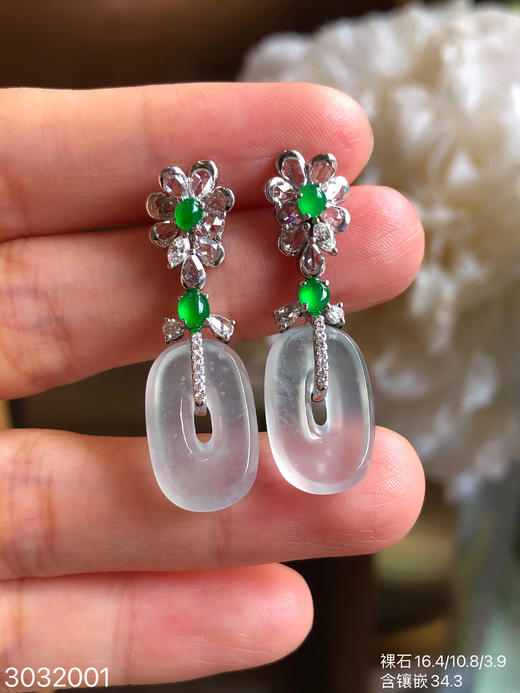 3032001，玻璃方扣耳坠。具体价格微信咨询 商品图6