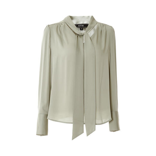 EITIE爱特爱春季新款时尚通勤印花飘带舒适衬衫女小上衣6913602 商品图5