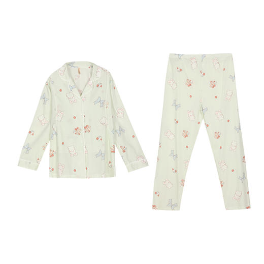 都市丽人梭织人棉薄长袖家居服睡衣LH3CA3 商品图6