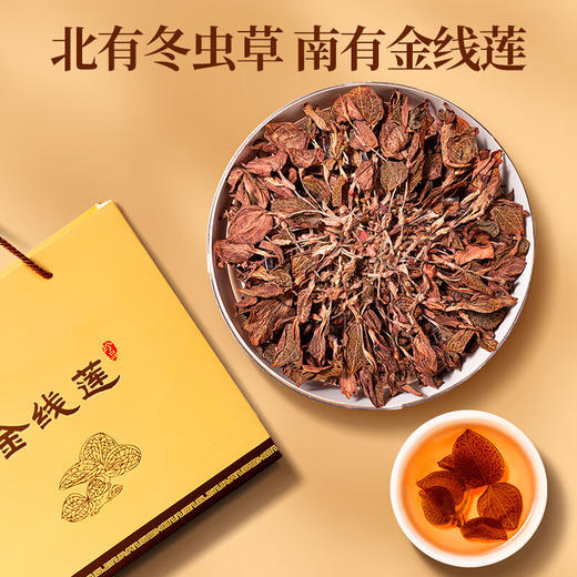 【礼盒】神农金康金线莲干品 林下整株金线莲叶大茎粗福 30克 新中式滋补礼  原生态真滋补喝护家人健康 商品图0