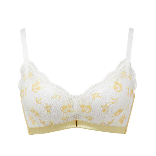 都市丽人自然舒适常规内衣B杯薄3/4杯蕾丝文胸三排树脂胶圈LB32C1 商品图5