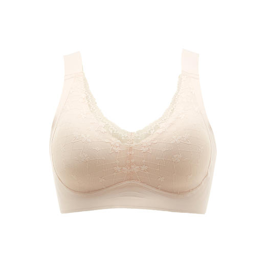 都市丽人Vbra内衣无尺码中厚3/4杯蕾丝文胸三排无钢圈LB368K 商品图6