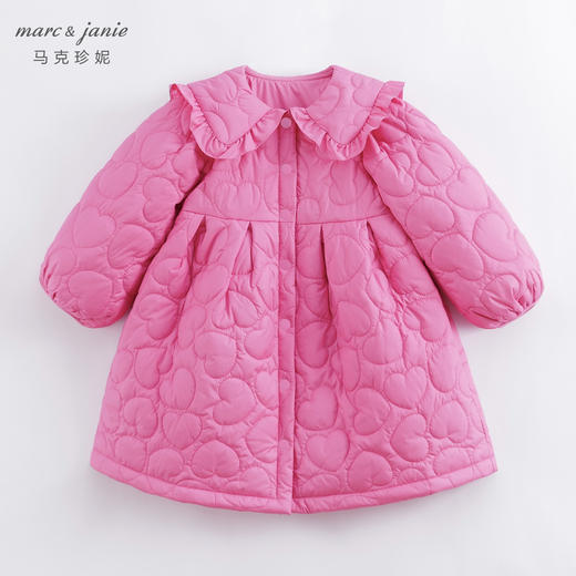 马克珍妮秋冬新款 女童花边大翻领夹棉外套 儿童棉服221588 商品图2