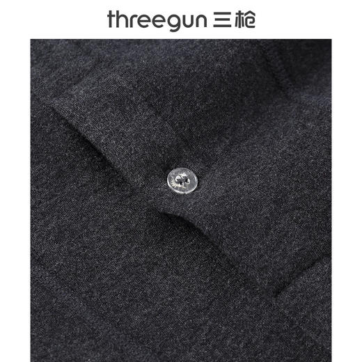 Threegun三枪 【双色羊毛蚕丝】暖绒圆领男士保暖内衣套装-23891D121 商品图8
