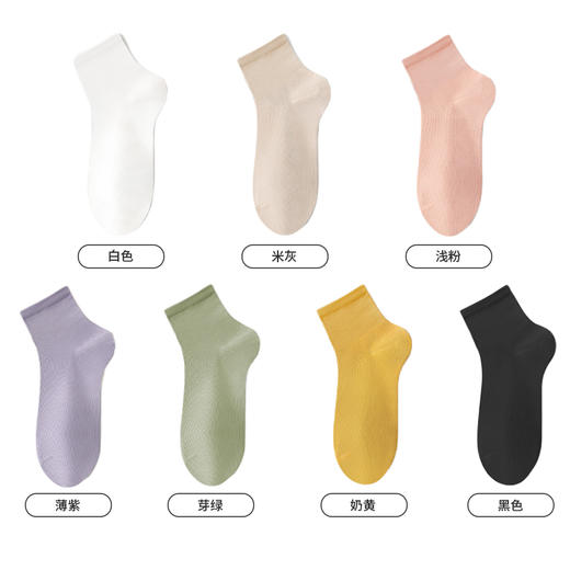 都市丽人简约系列高含棉袜子中厚短筒袜LC3DA3 商品图1