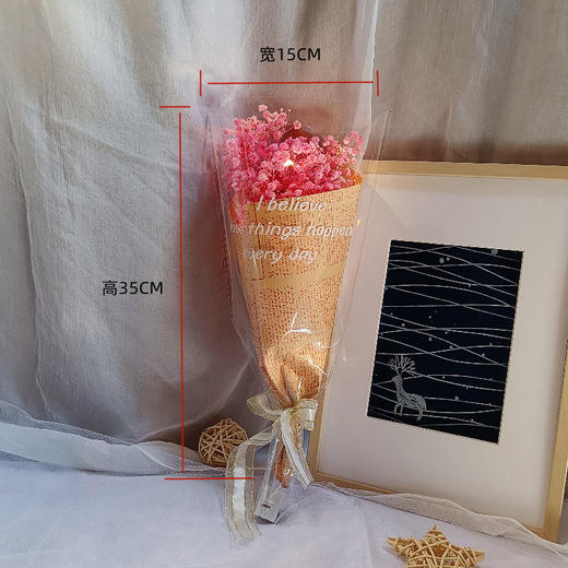 520七夕情人节永生满天星干花束仿真花成品礼品 snn07 商品图2