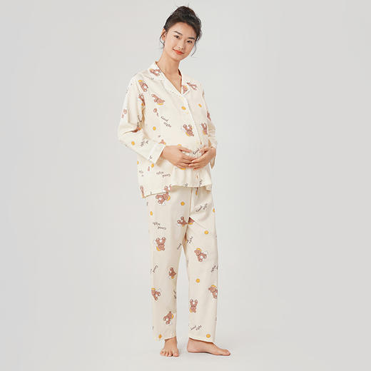 都市丽人梭织人棉薄长袖家居服睡衣LH3CA3 商品图0