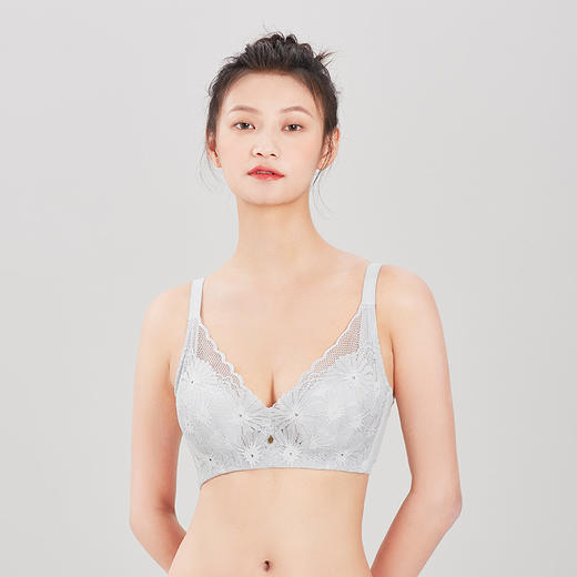 都市丽人完美包容内衣CD超薄3/4杯蕾丝文胸四排软钢圈LB33J1 商品图0