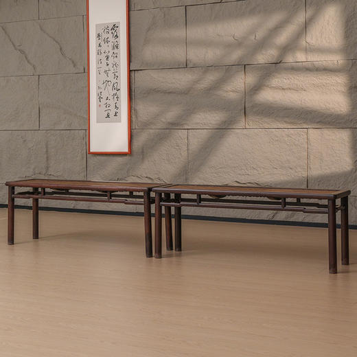 清 红木罗锅枨矮佬春凳（一对） 商品图4