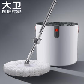 【大卫 拖把专家】N11 plus旋转拖把桶升降式洗脱合一单桶免手洗 1杆2头