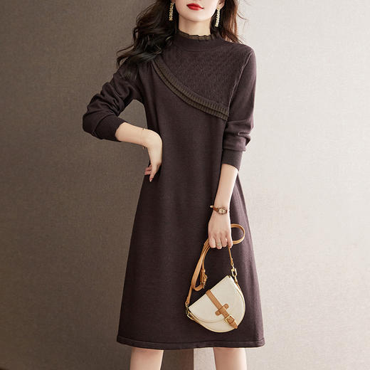 中长款厚款针织打底裙，宽松遮肚洋气内搭连衣裙CC-56-6852 商品图1