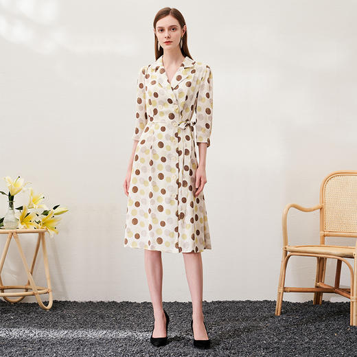 EITIE爱特爱春季新款印花时尚气质A字裙连衣裙6907617 商品图3