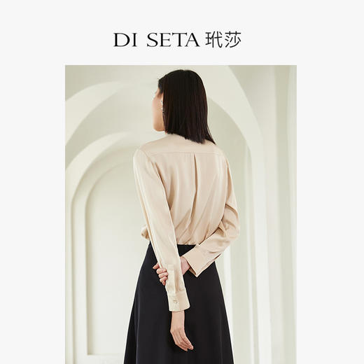 玳莎气质桑蚕丝衬衫女春新款时尚高级感通勤职业飘带领上衣  DA31301 商品图1