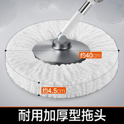【大卫 拖把专家】D5 拖把不锈钢双驱动免手洗旋转拖把桶甩干地拖墩布 商品图3