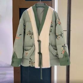 ZYT-新款秋冬季加厚新中式国风中长款外套潮