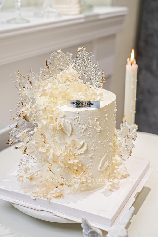 「白色永生花」艾素糖蛋糕 商品图0