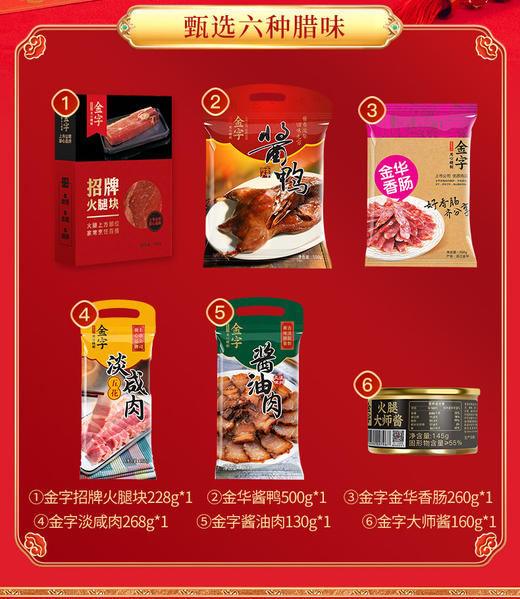 金字团圆味道1546g/盒腊味礼盒火腿香肠腊肠特产腊味套餐福利礼包团购 商品图3