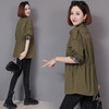 HR WY72139宽松舒适纯色减龄休闲中长款风衣外套 商品缩略图1