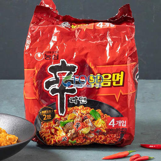 韩国农心辛炒拉面拌面原装进口正宗韩式方便面速食泡面辛拉面炒面4连包 商品图0