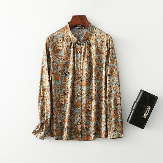 春季新款优雅修身复古桑蚕丝真丝衬衫HR-WL63099 商品图4