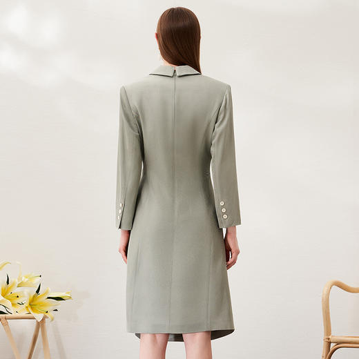 EITIE爱特爱春季新款气质时尚西装翻领收腰系带连衣裙6907615 商品图4