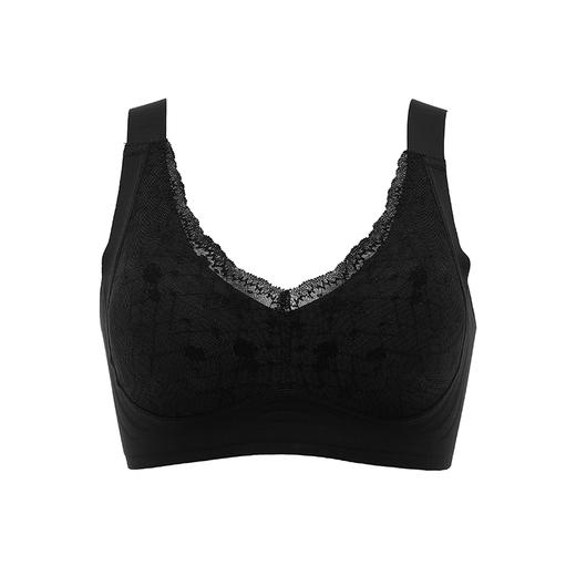都市丽人Vbra内衣无尺码中厚3/4杯蕾丝文胸三排无钢圈LB368K 商品图3