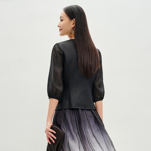 TANGY Collection/天意精品2023春季女士茛绸衬衣 商品图2