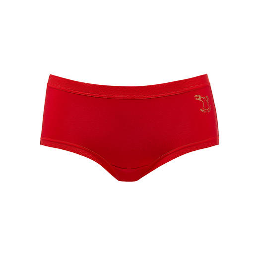 都市丽人基础系列高弹棉平角裤女士内裤新年本命年红品中腰平角裤LK35D1 商品图8