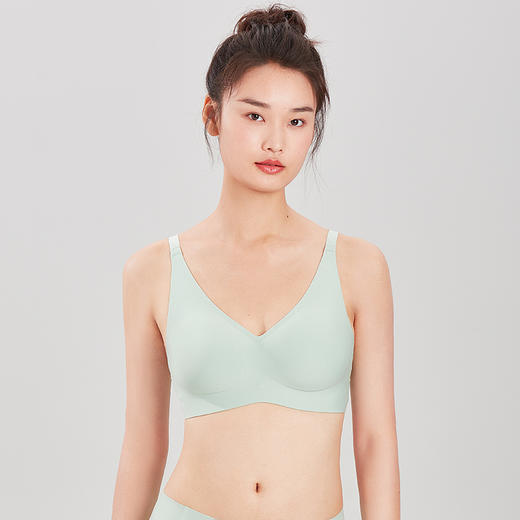都市丽人Vbra内衣无尺码中厚3/4杯泳布文胸三排无钢圈LB36K6 商品图2