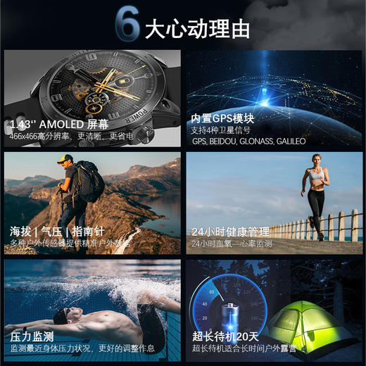 【血氧监测 精准定位 】CrossFit3户外智能手表 ds(NORTH EDGE) 商品图4