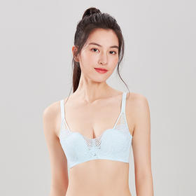 都市丽人聚拢升杯内衣AB薄3/4杯蕾丝文胸三排软钢圈YB32C1